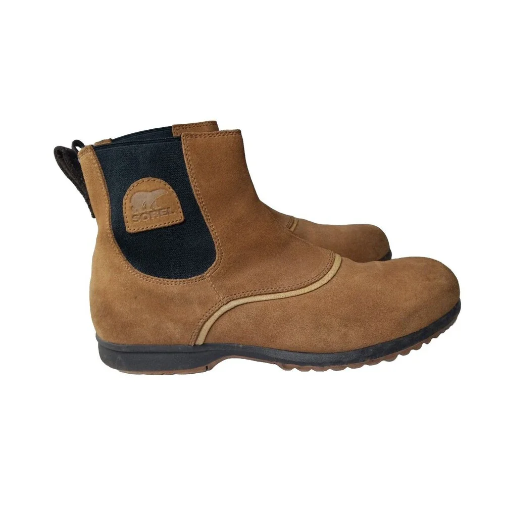 SOREL Chelsea Boot Men's Size 11 M Greely Suede Ankle Boots Brown